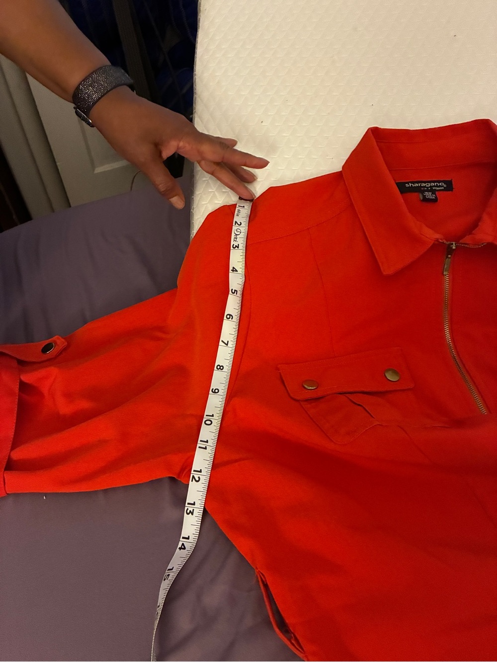 Updated Photos!! Sharagano Women's Bright Orange Utility Zip-Front Jacket Dress - Picture 13 of 15